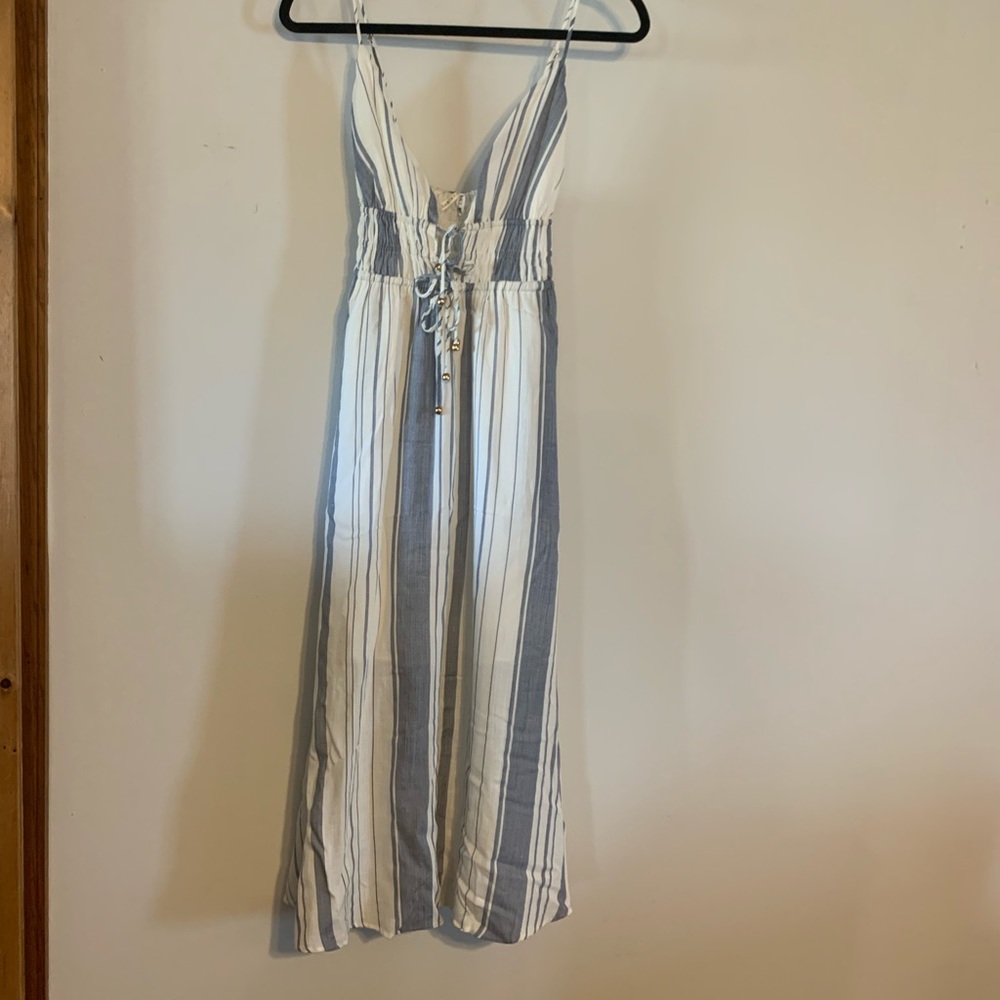 V Cut Midi Dress